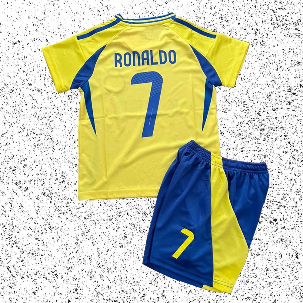 Ronaldo AlNassr #7 Kids' Soccer Jersey Set – Youth Fan Gear (Jersey + Shorts)